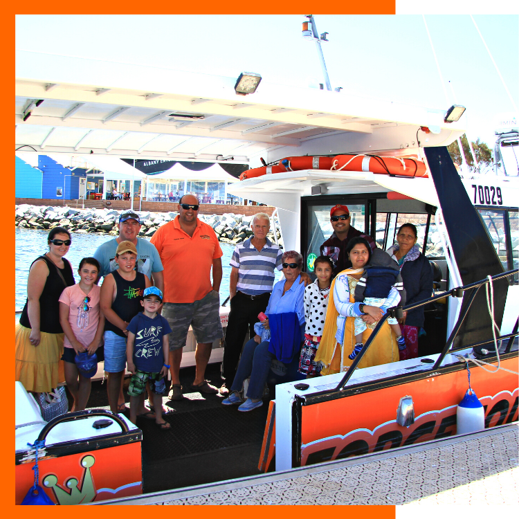 Guests looking forward to their King George Sound Safari on board the Young Salty Dog